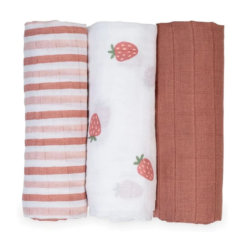 Couvertures Mousselines (3) - Fraises