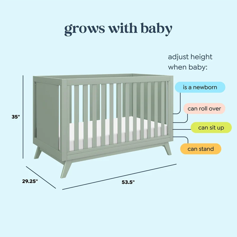 Couchette Convertible 3-en-1 Otto - Sauge