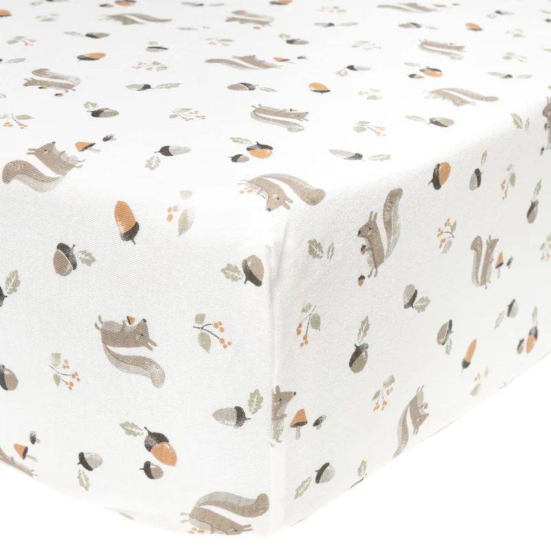 Drap Contour pour Lit de Bébé - Écureuils