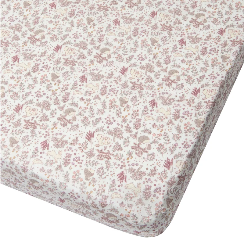 Drap Contour pour Lit de Bébé - Mousseline Bambou Forêt