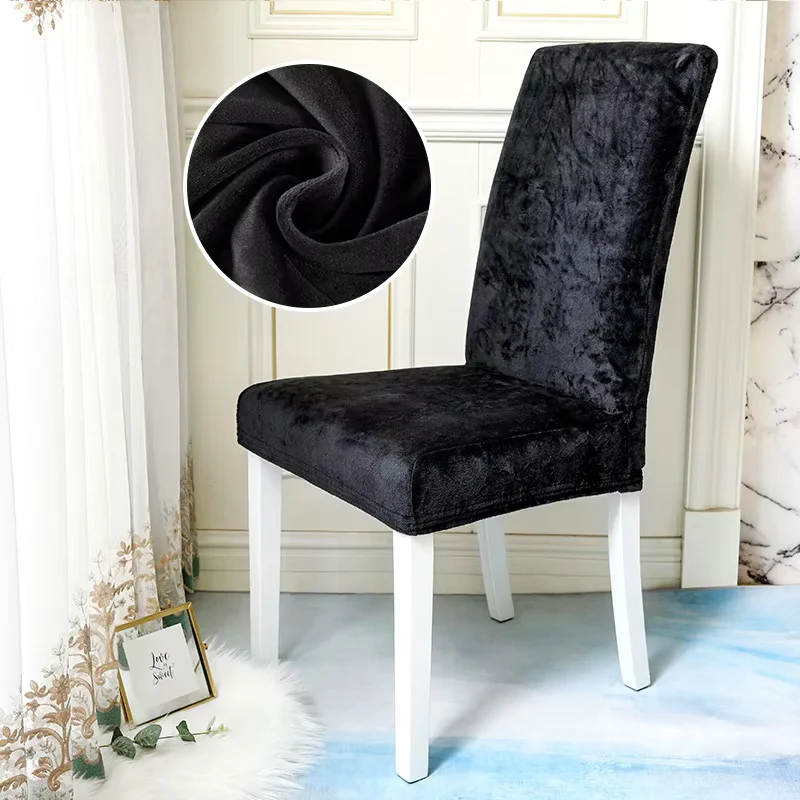 Housse de Chaise Velours Noir