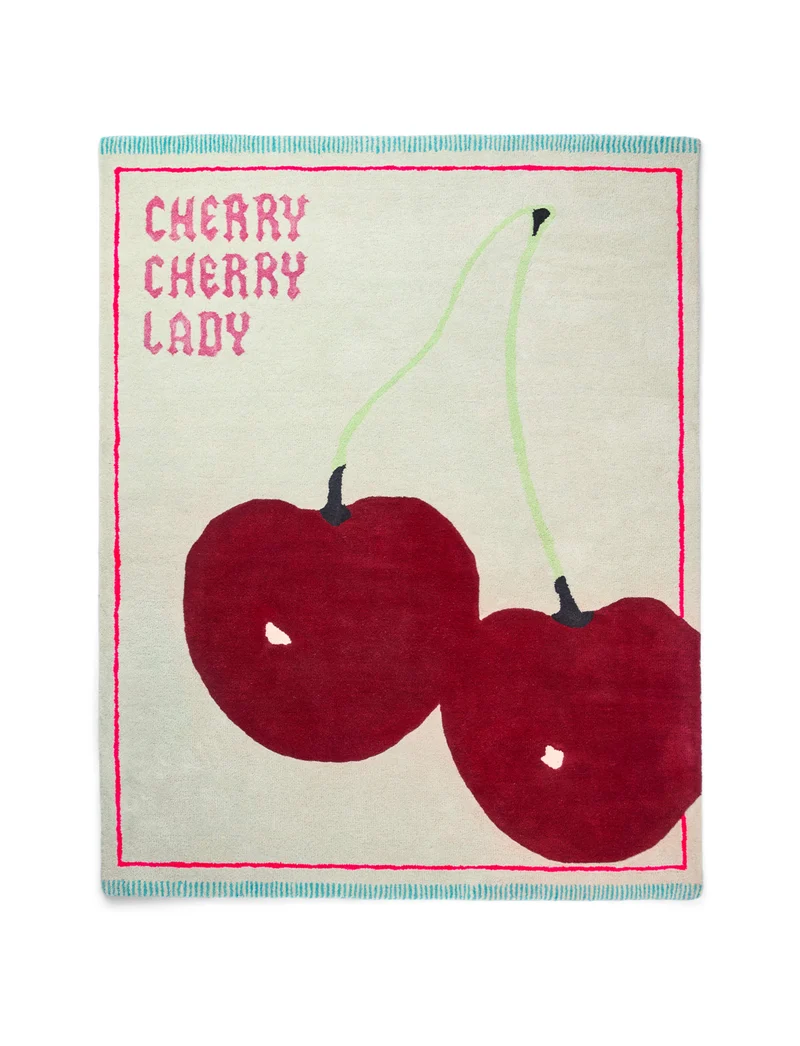 Cherry tæppe i uld – stort – Bongusta