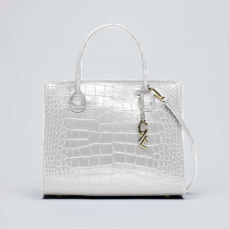 Sac à main Montaigne en cuir croco italien