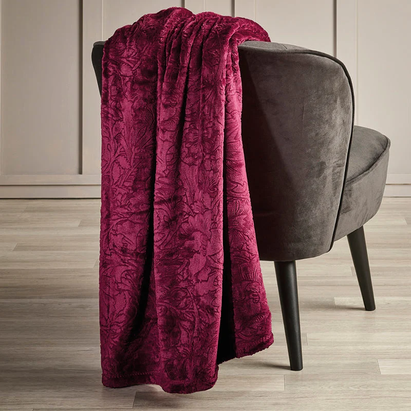 Maxi plaid/couvre-lit - Arabesque bordeaux