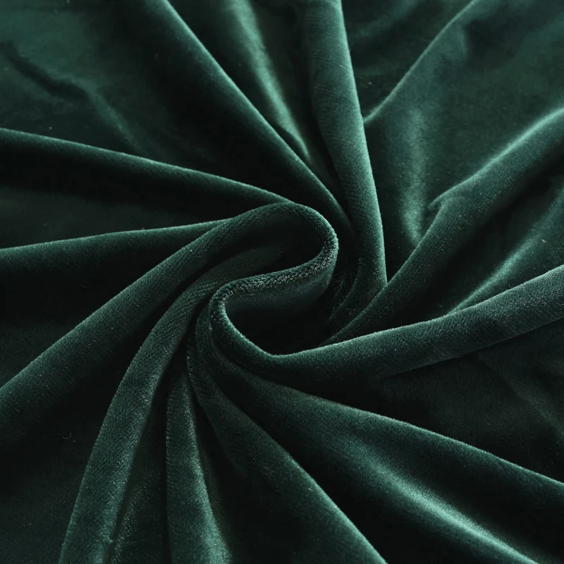 Housse de Canapé d'Angle Velours Vert foncé