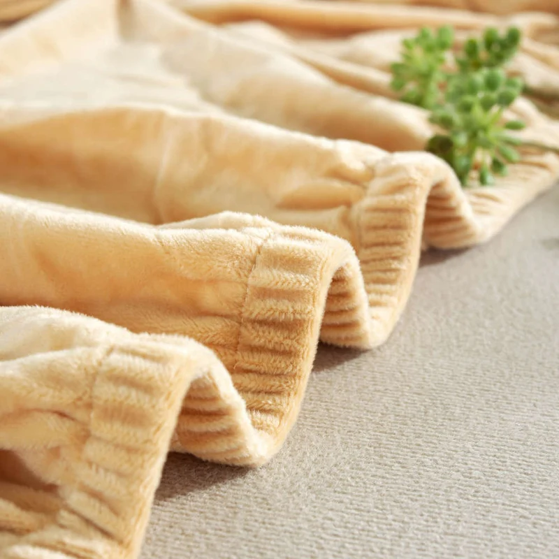 Housse de Canapé d'Angle Velours Beige