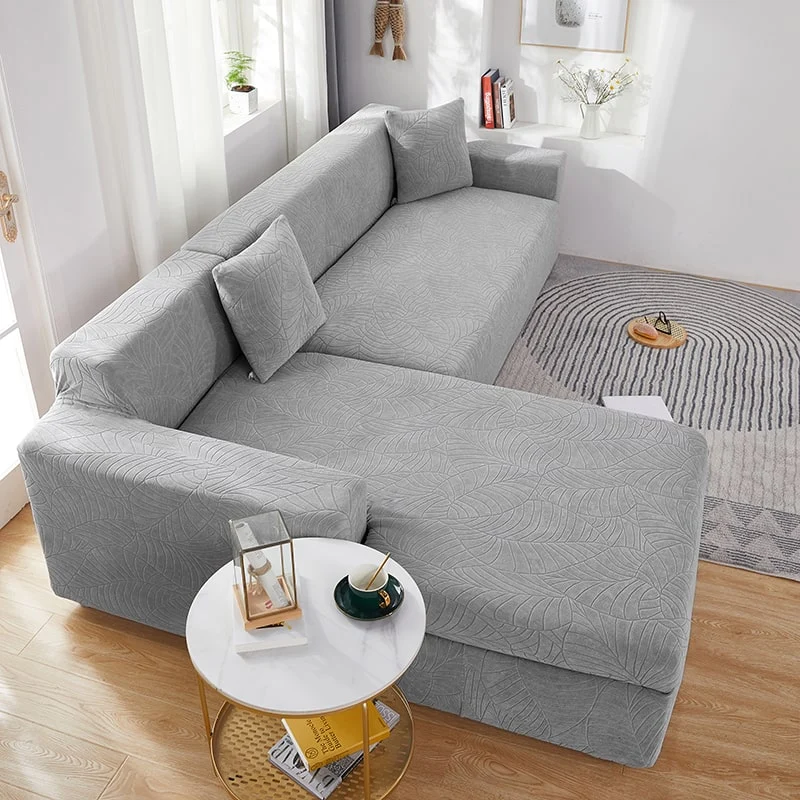 Housse de Canapé d'Angle Imperméable Gris Clair