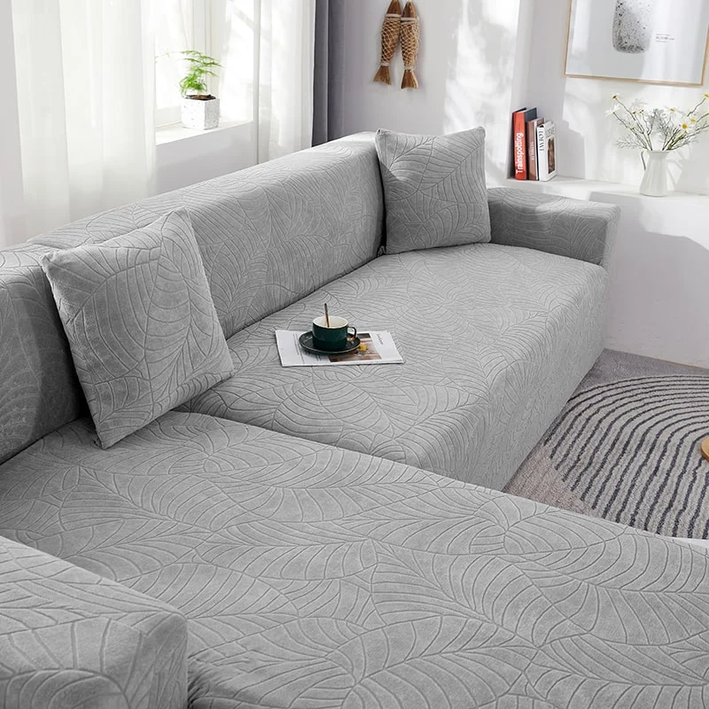 Housse de Canapé d'Angle Imperméable Gris Clair