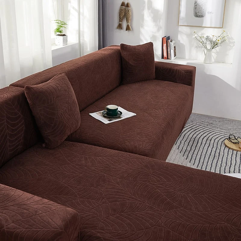 Housse de Canapé d'Angle Imperméable Marron