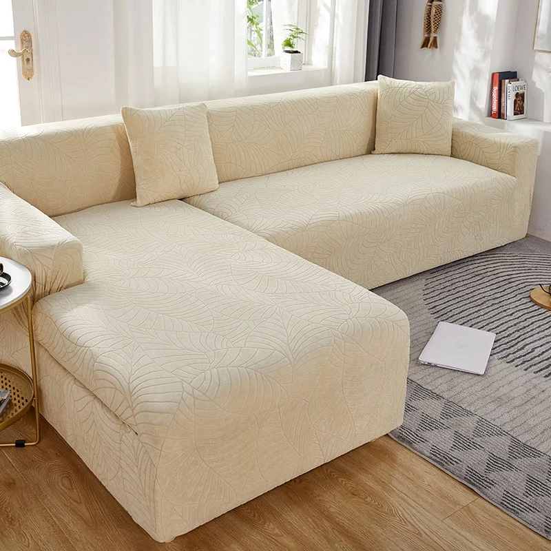 Housse de Canapé d'Angle Imperméable Beige