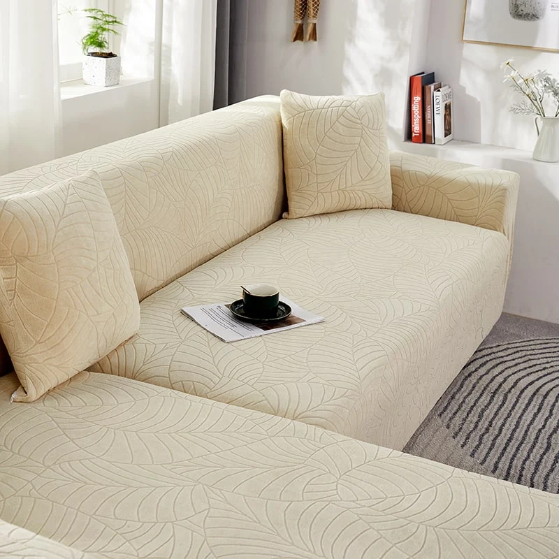 Housse de Canapé d'Angle Imperméable Beige