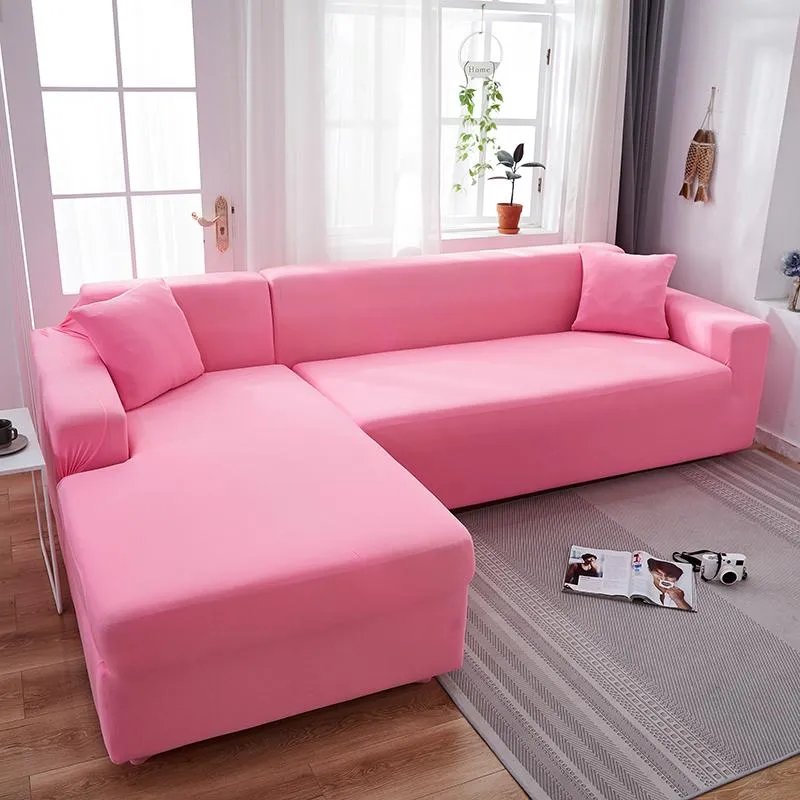 Housse de Canapé d'Angle Rose Clair