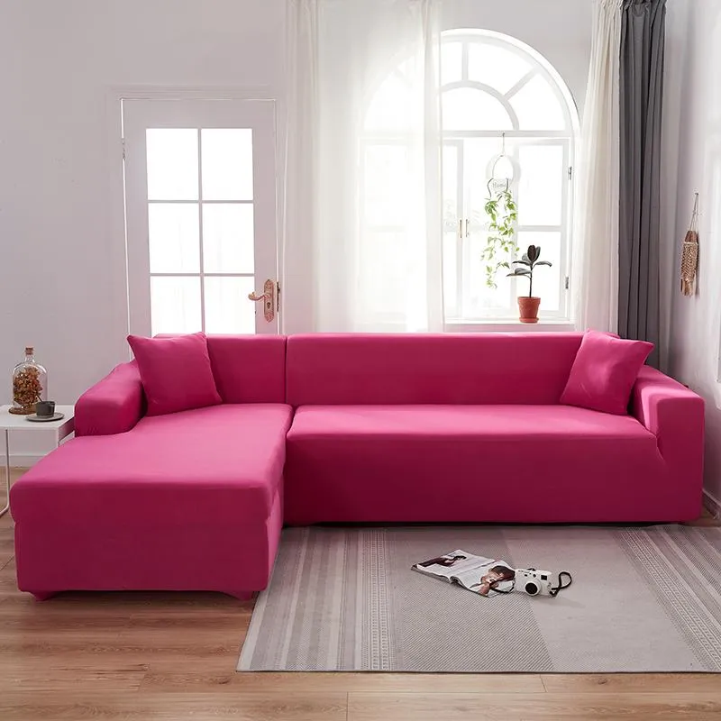 Housse de Canapé d'Angle Rose Bonbon