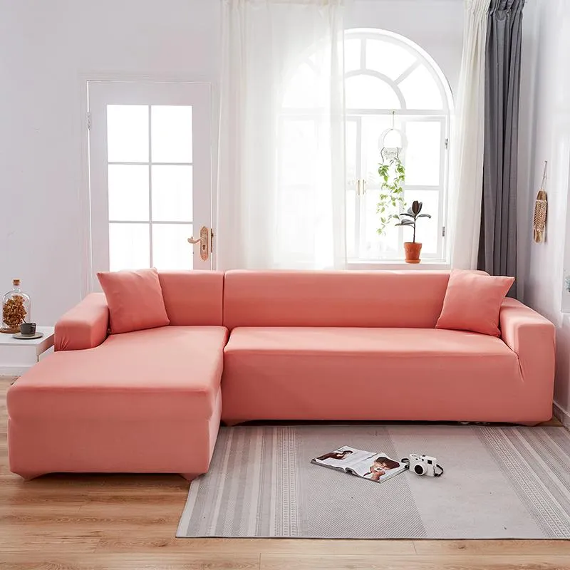 Housse de Canapé d'Angle Rose poudré