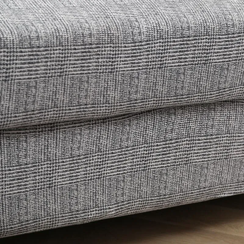 Housse de Canapé d'Angle Universelle Gris chiné