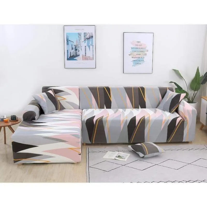 Housse de Canapé d'Angle Grey Stripes
