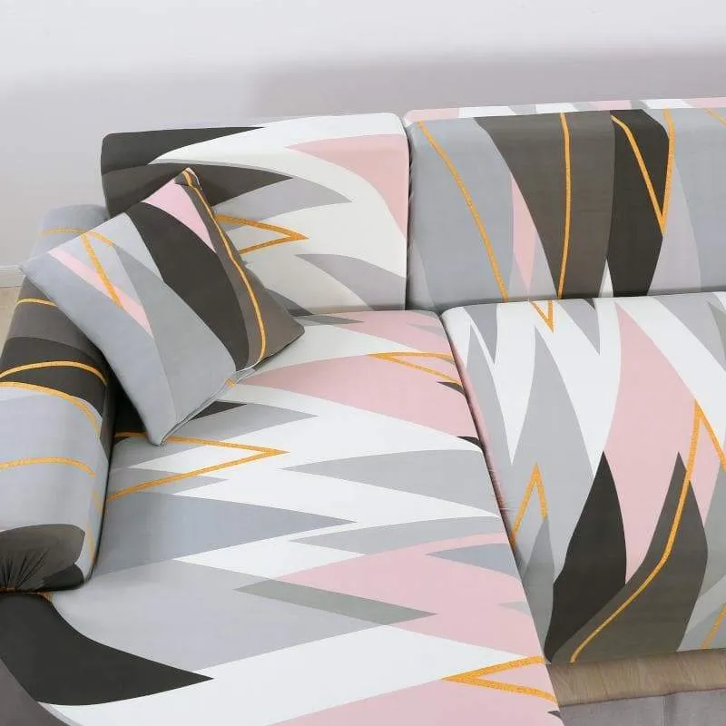 Housse de Canapé d'Angle Grey Stripes