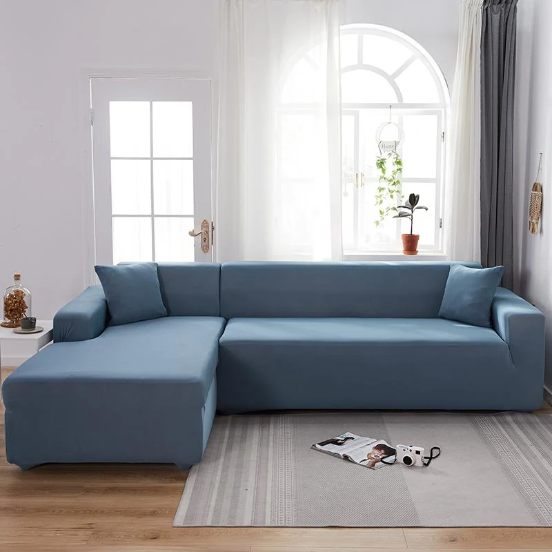 Housse de Canapé d'Angle Bleu Azur