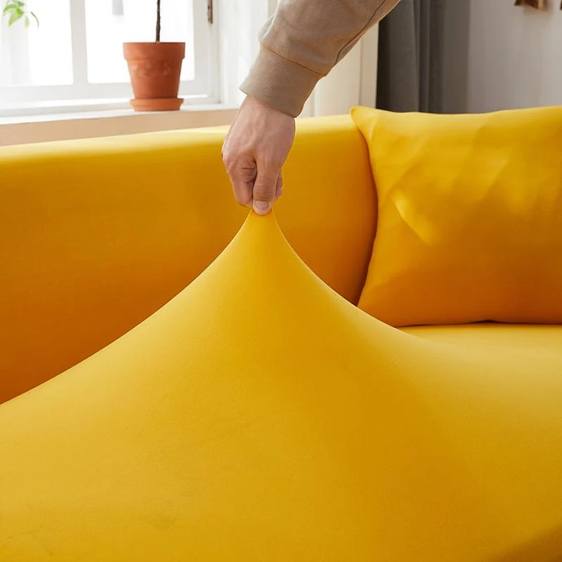 Housse de Canapé d'Angle Jaune Moutarde