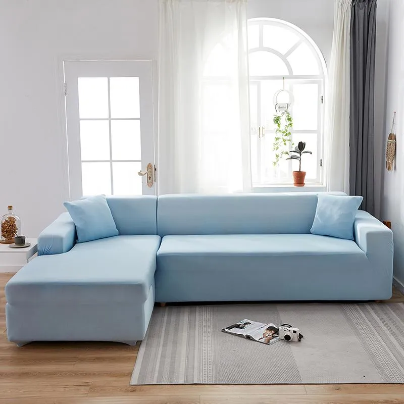 Housse de Canapé d'Angle Bleu clair