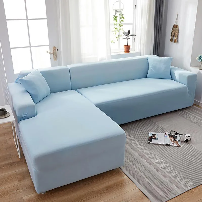 Housse de Canapé d'Angle Bleu clair