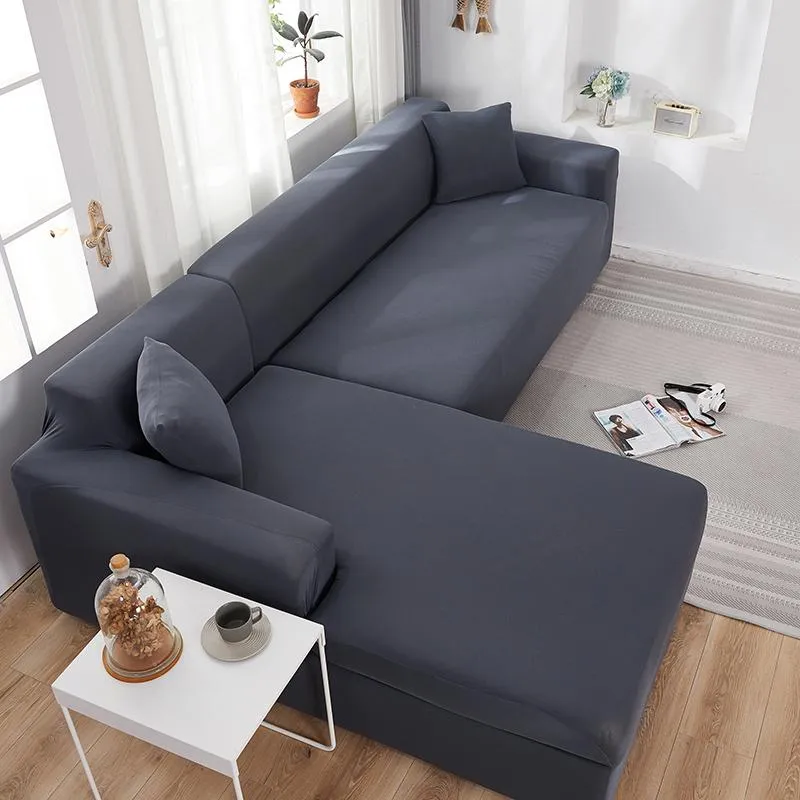 Housse de Canapé d'Angle Gris Anthracite
