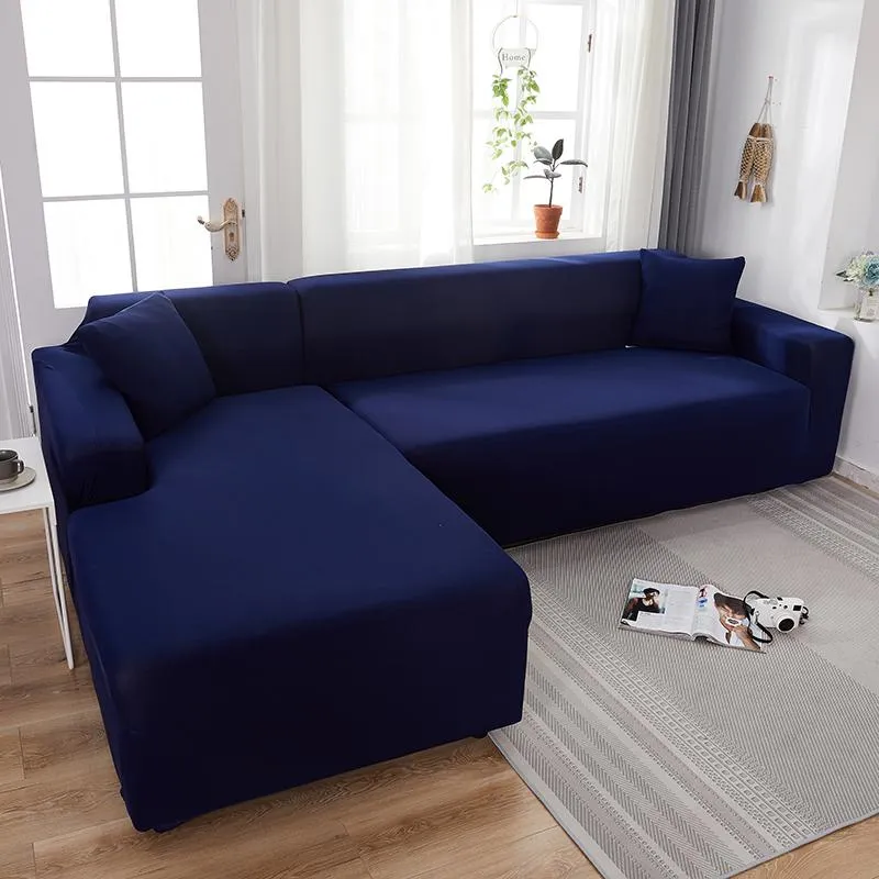 Housse de Canapé d'Angle Bleu Marine