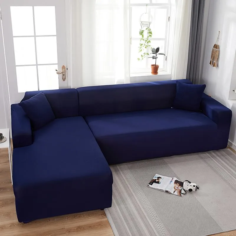 Housse de Canapé d'Angle Bleu Marine