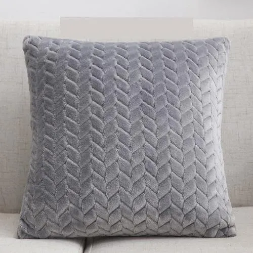 Housse de Coussin Peluche Entrelacé