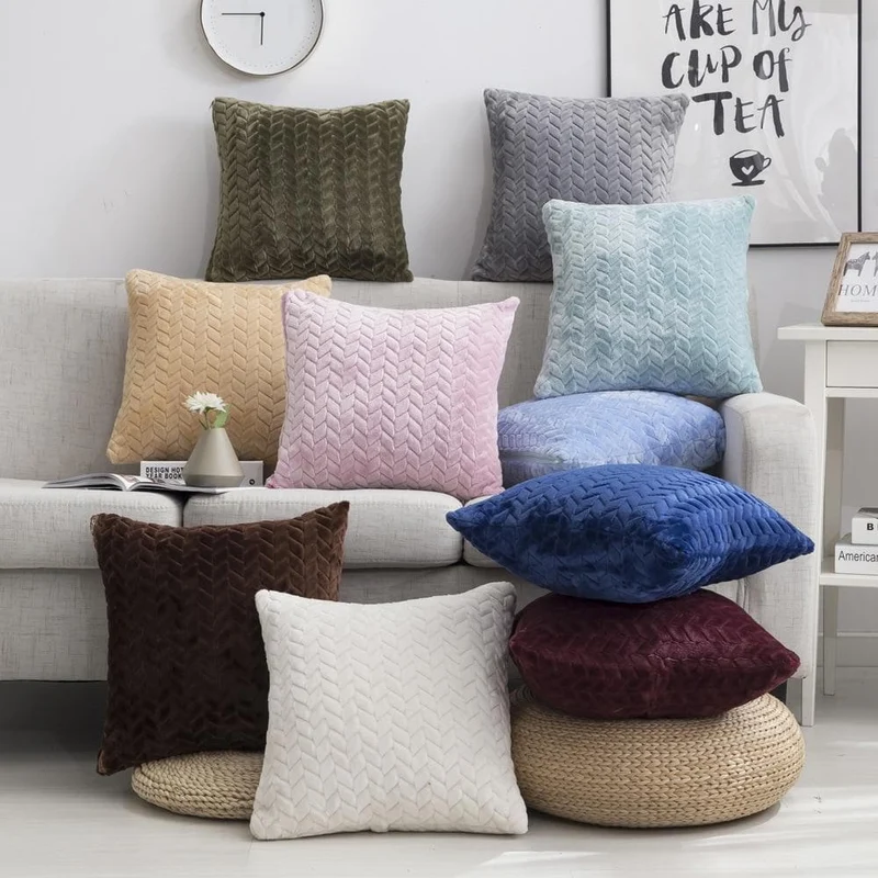 Housse de Coussin Peluche Entrelacé