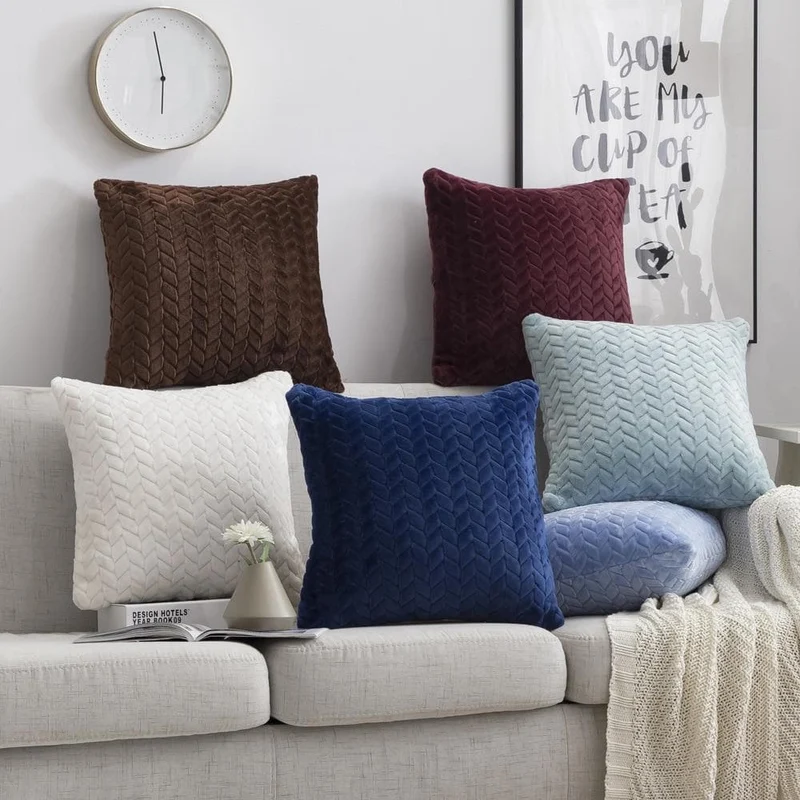 Housse de Coussin Peluche Entrelacé