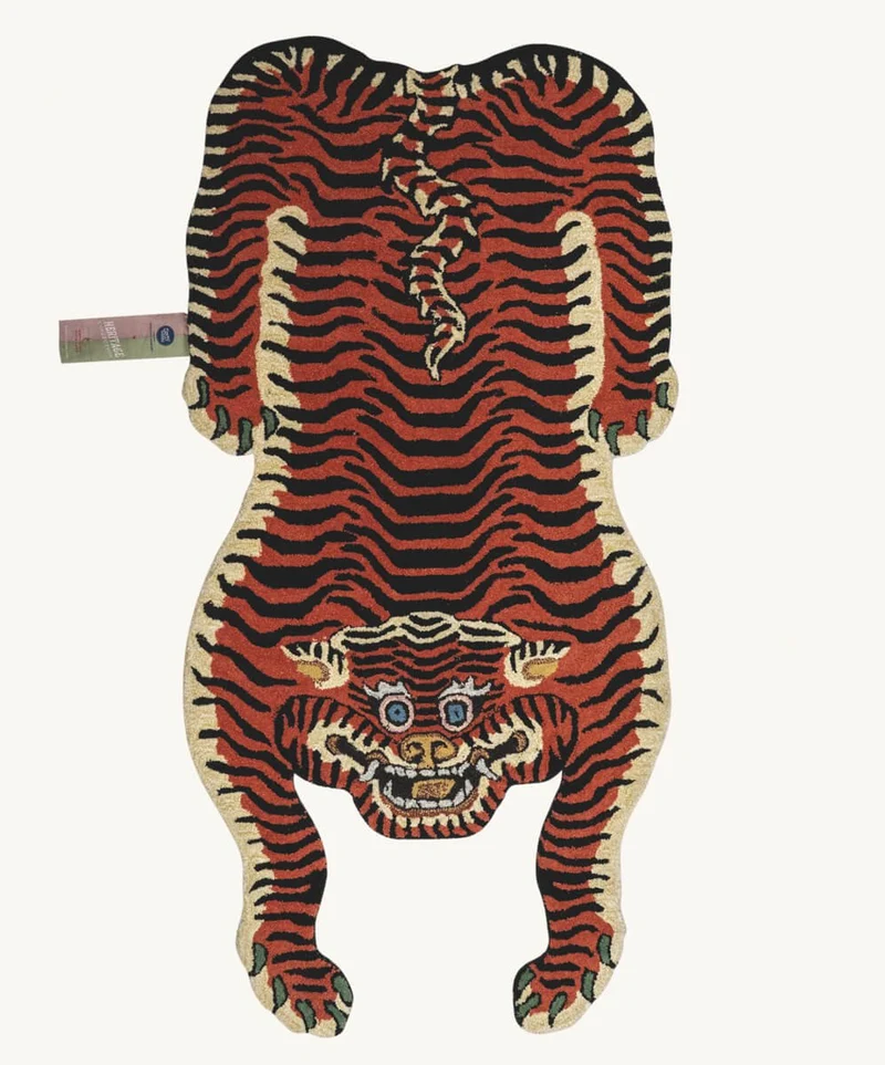 Santana tiger tæppe i uld – Doing Goods