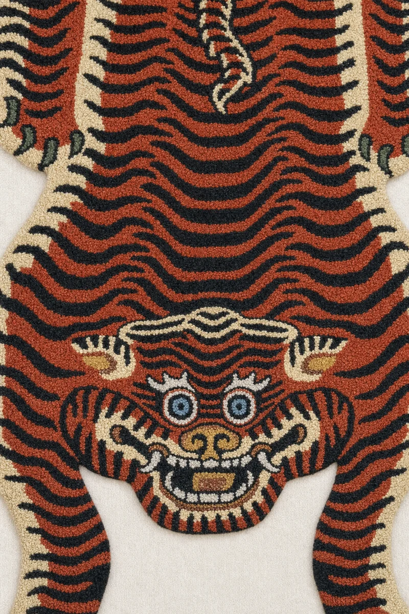 Santana tiger tæppe i uld – Doing Goods