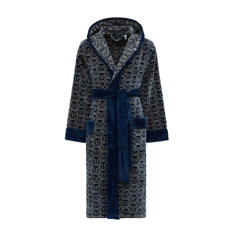 Accappatoio con Cappuccio pattern Moderno in Spugna 410 gr/mq