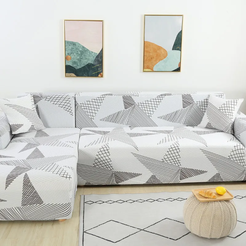 Housse de Canapé d'Angle Extensible Scandinave