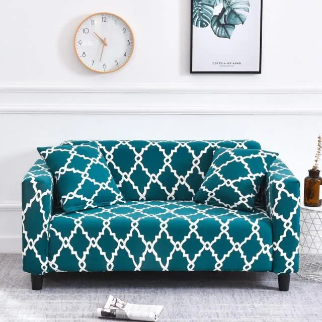 Housse de Canapé Brune Turquoise