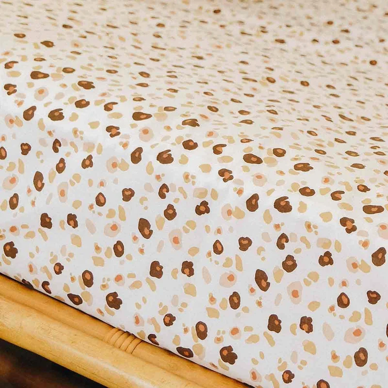 Drap housse bébé coton LÉOPARD