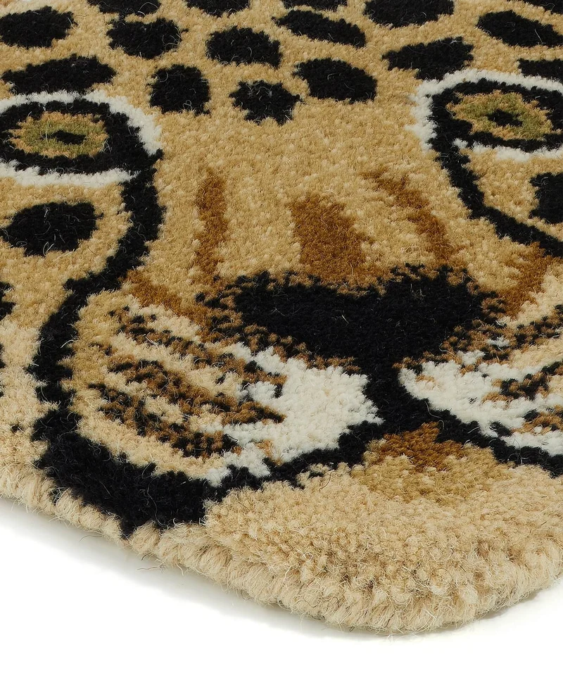 Leopardhoved tæppe i uld – Doing Goods