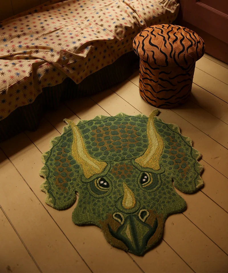 Triceratops tæppe i uld – Doing Goods