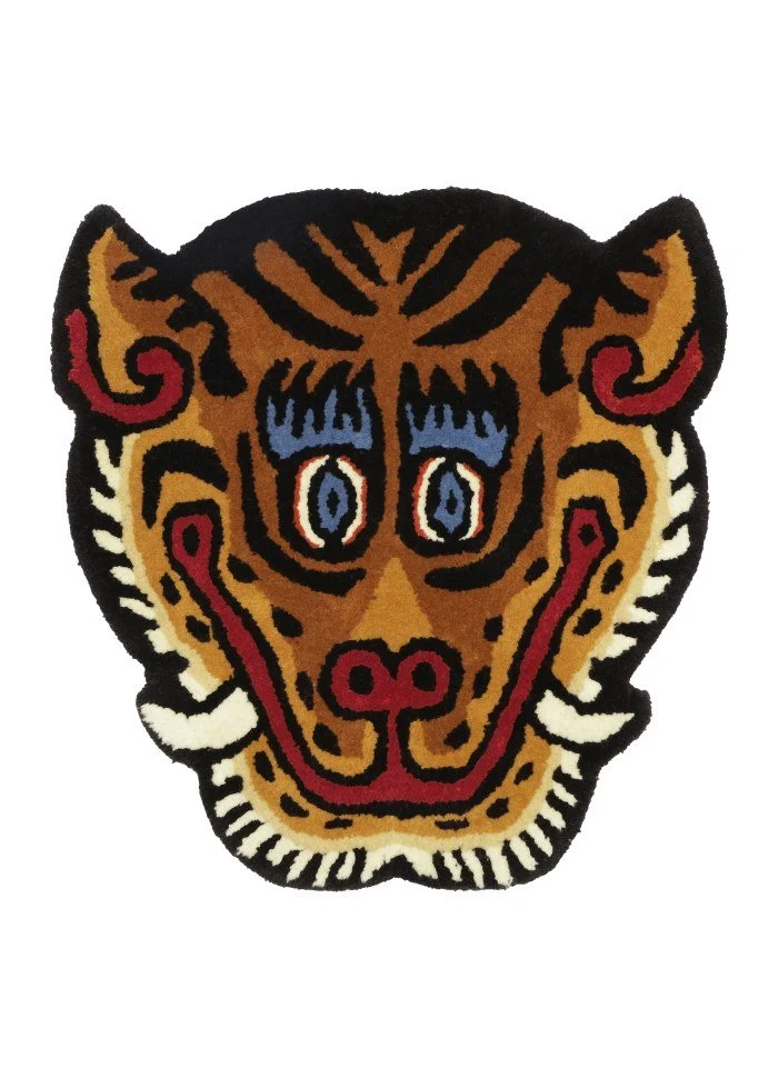 Tigerhoved tæppe i uld – Bongusta