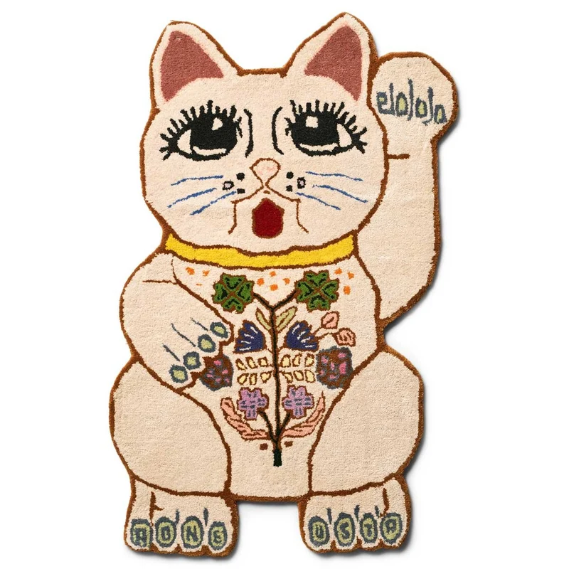Lucky cat tæppe i uld – Bongusta