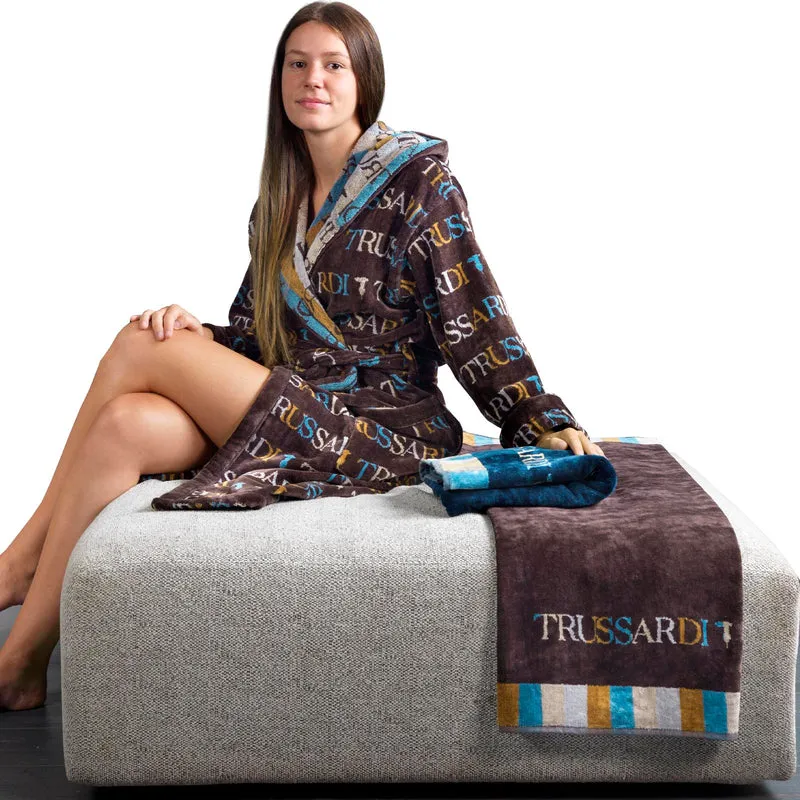 Accappatoio con Cappuccio turquoise coast Moderno in Spugna 410 gr/mq