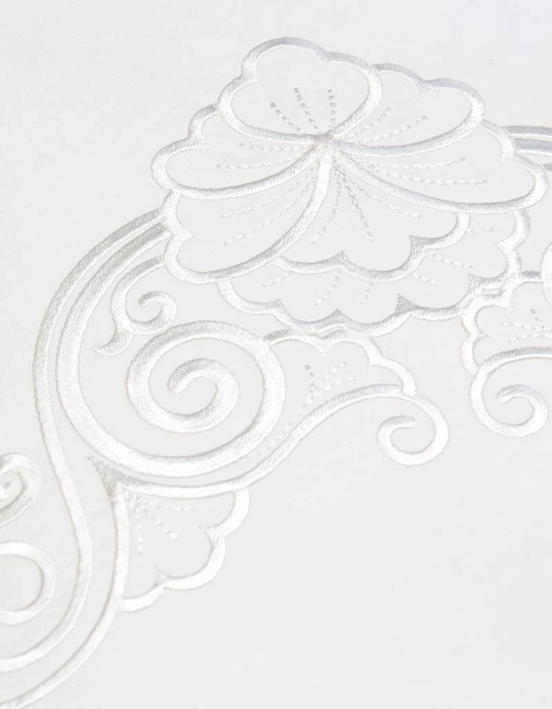 Drap plat FLORALIE / BLANC