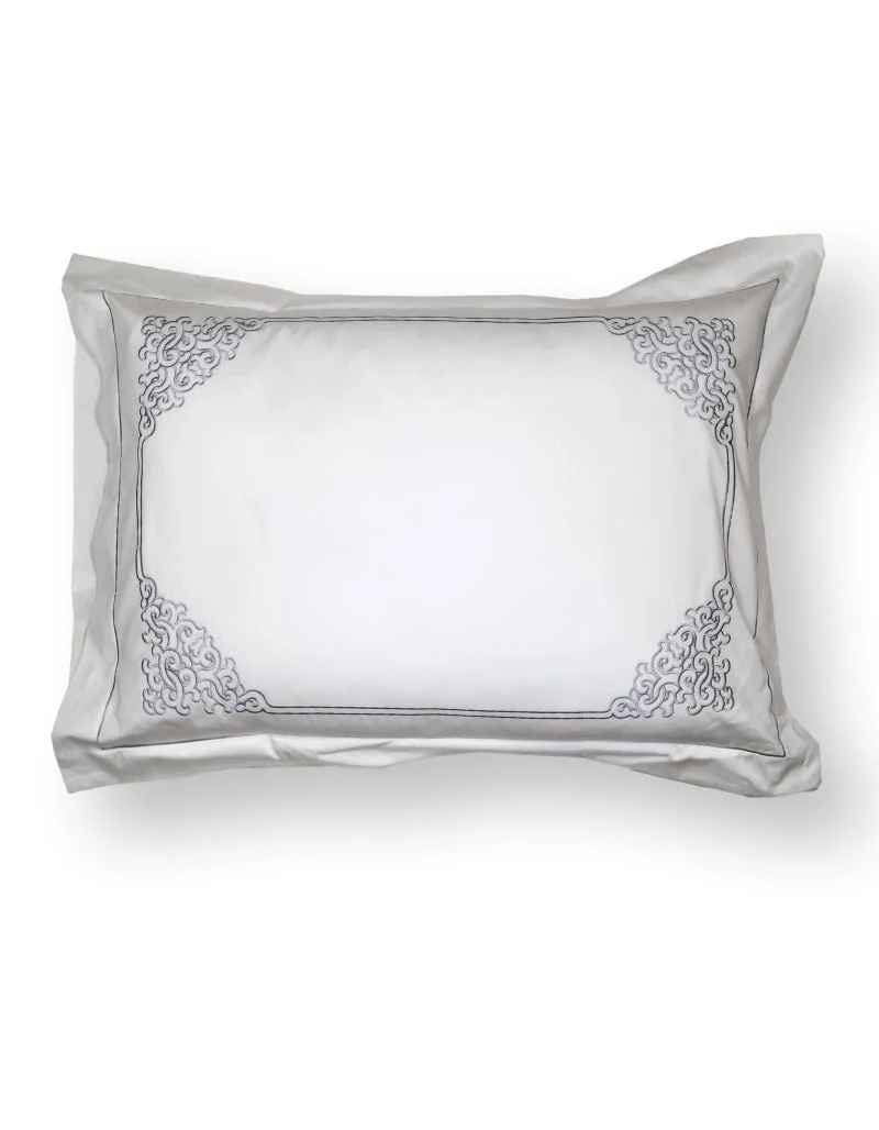 Taie d'oreiller rectangulaire TAMIR / ARGENT
