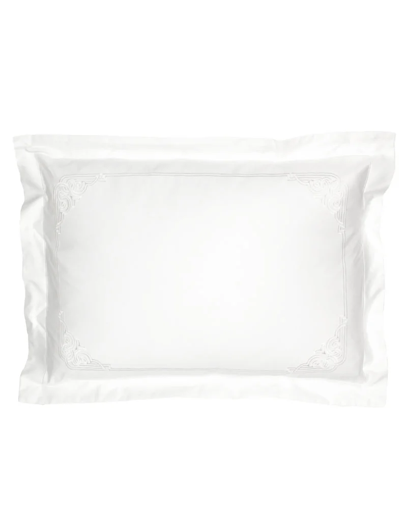 Taie d'oreiller rectangulaire ART DECO / BLANC