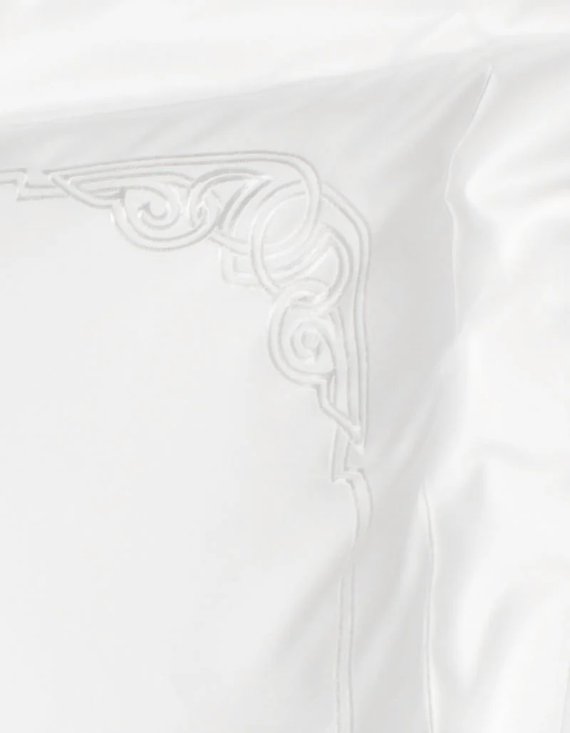 Taie d'oreiller carré ART DECO / BLANC