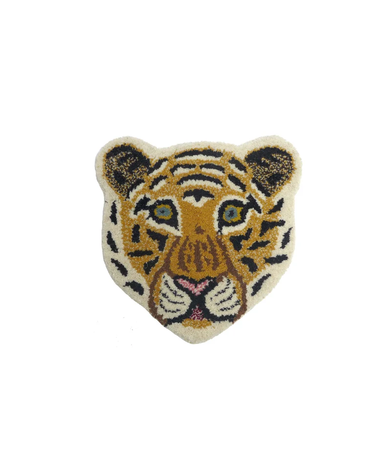 Tigerhoved tæppe i uld – Doing Goods