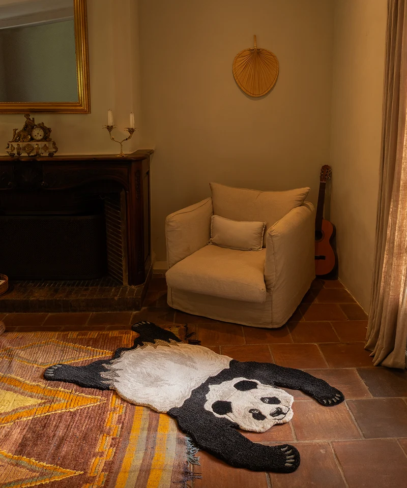 Panda tæppe i uld – Doing Goods