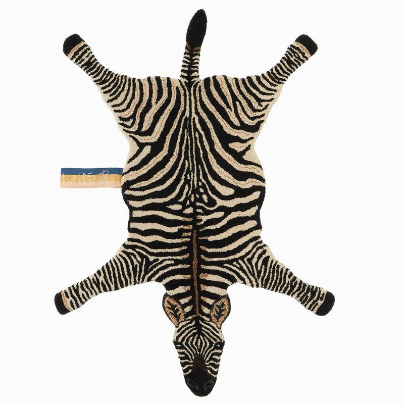 Zebra tæppe i uld – Doing Goods