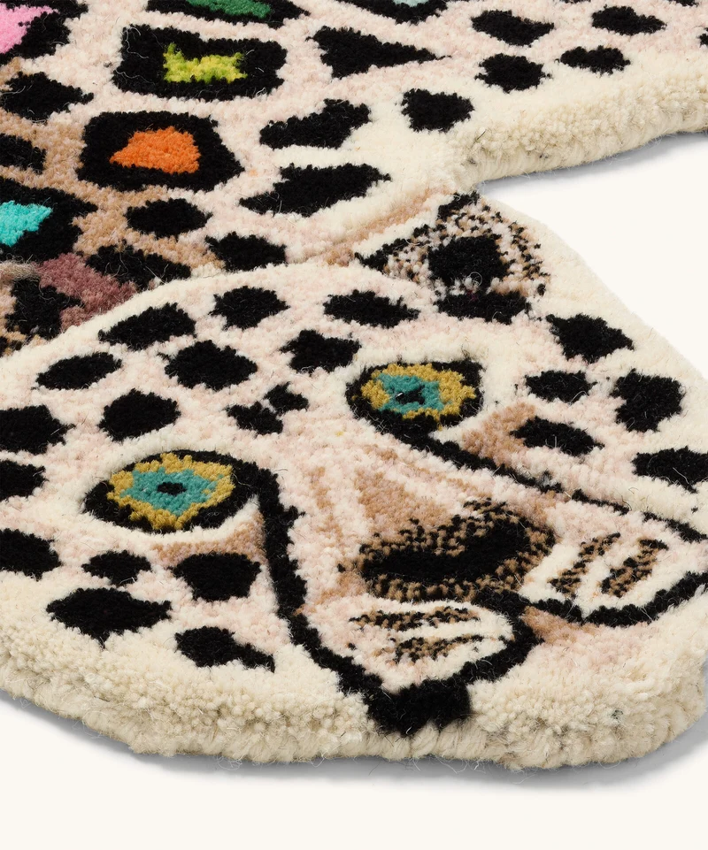 Disko leopard tæppe i uld – Doing Goods